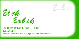 elek bobik business card